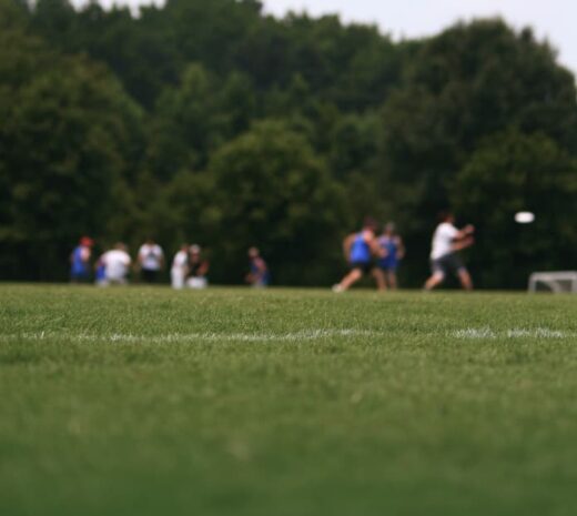 striped ultimate frisbee field