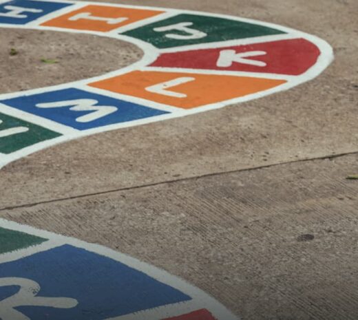 striped playground markings