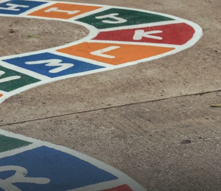 striped playground markings