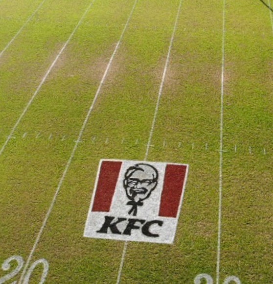 football field with kfc logo on it