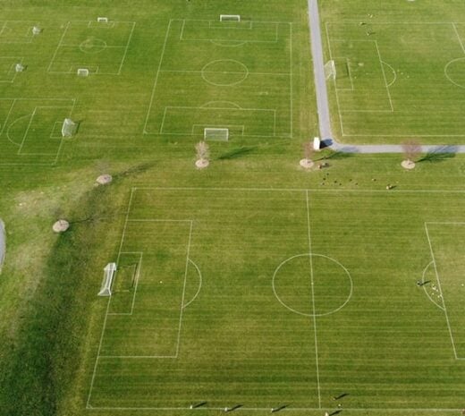 aerial view of narlo park field markings