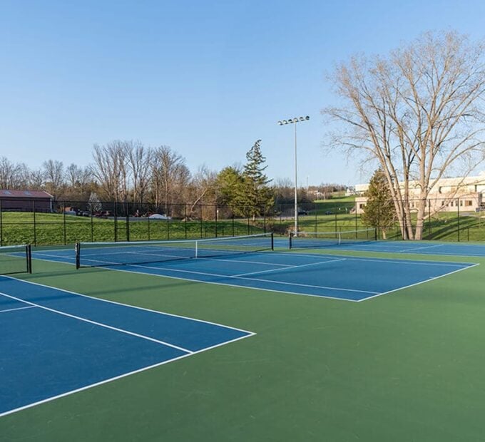 resurfaced tennis court
