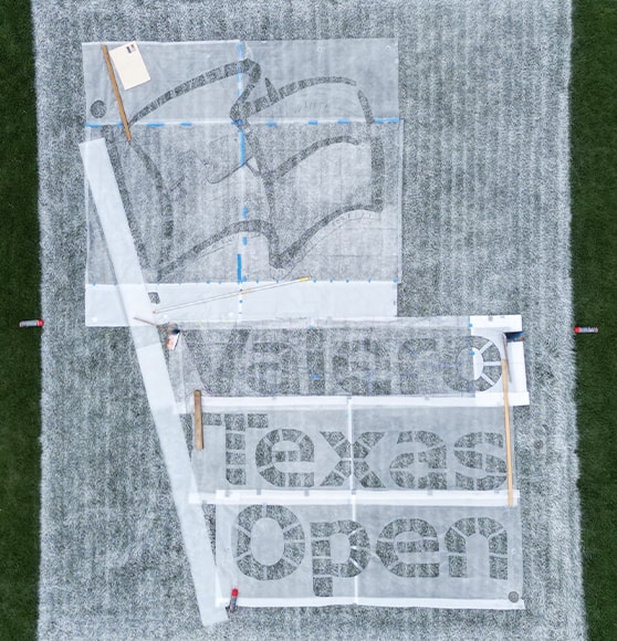event logo markings being installed for Valero Texas Open
