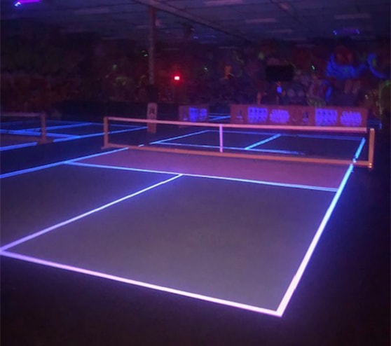 freshly painted line markings for Toon Town Pickleball