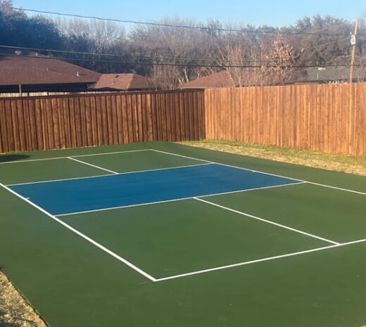 pickleball court striping for private residence in dallas, tx